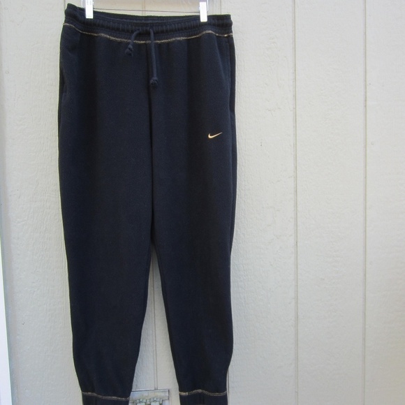 Nike Dri-FI Running Joggers Mens XL Black w Gold trim details Fleece DM1611-010